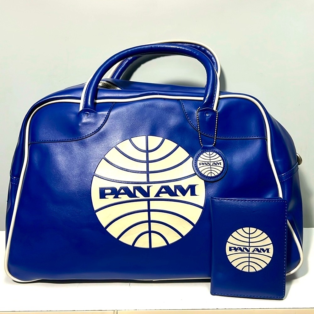 PAN AM ‘Orion’ Vintage Travel Bag  w/ Passport Case - Blue
